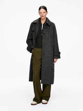 Manteau en mélange de laine et d'alpaga – Noir – ARKET FR | Arket EU