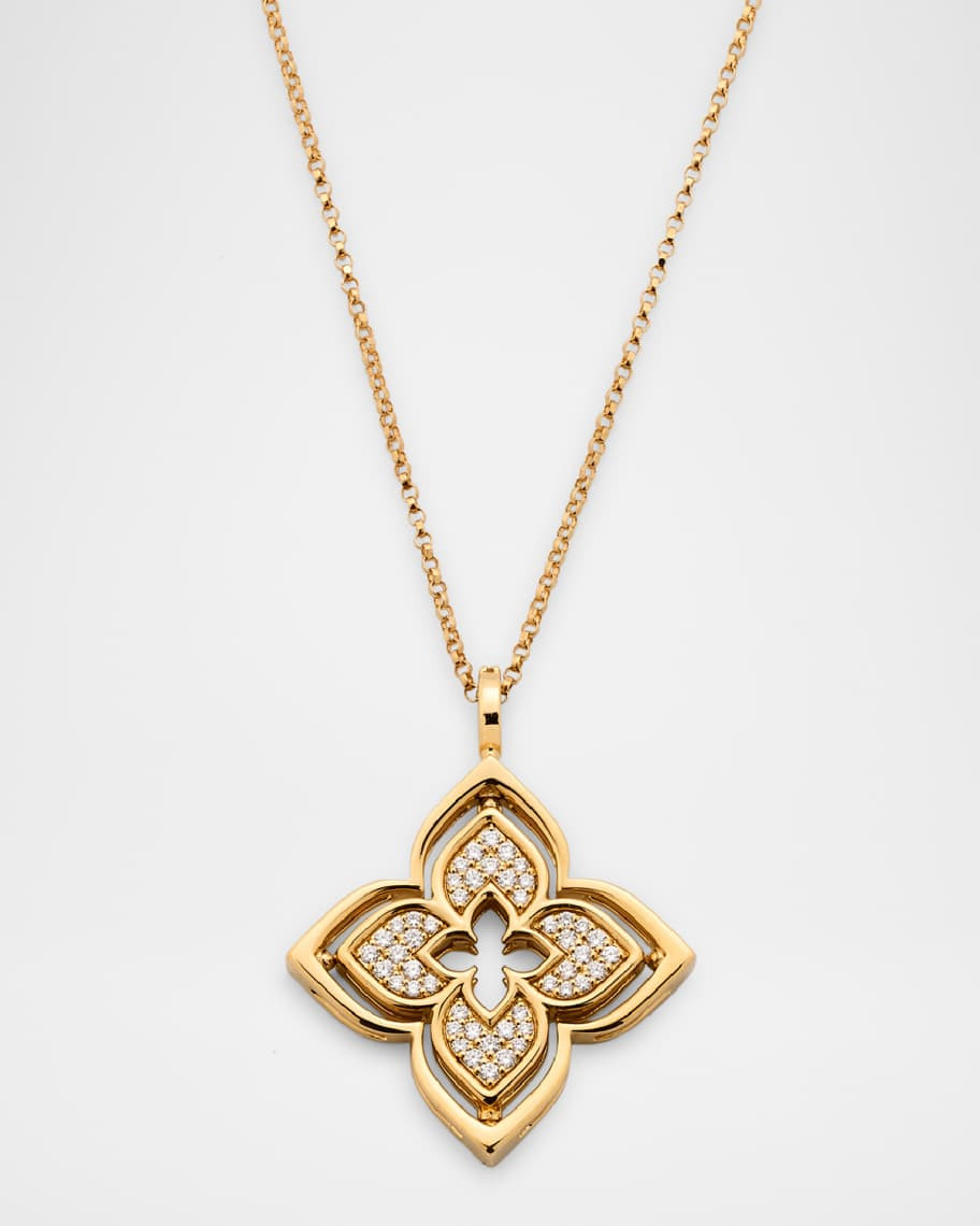 Roberto Coin 18K Yellow Gold Petite Venetian Princess Pirouette Diamond Necklace | Neiman Marcus