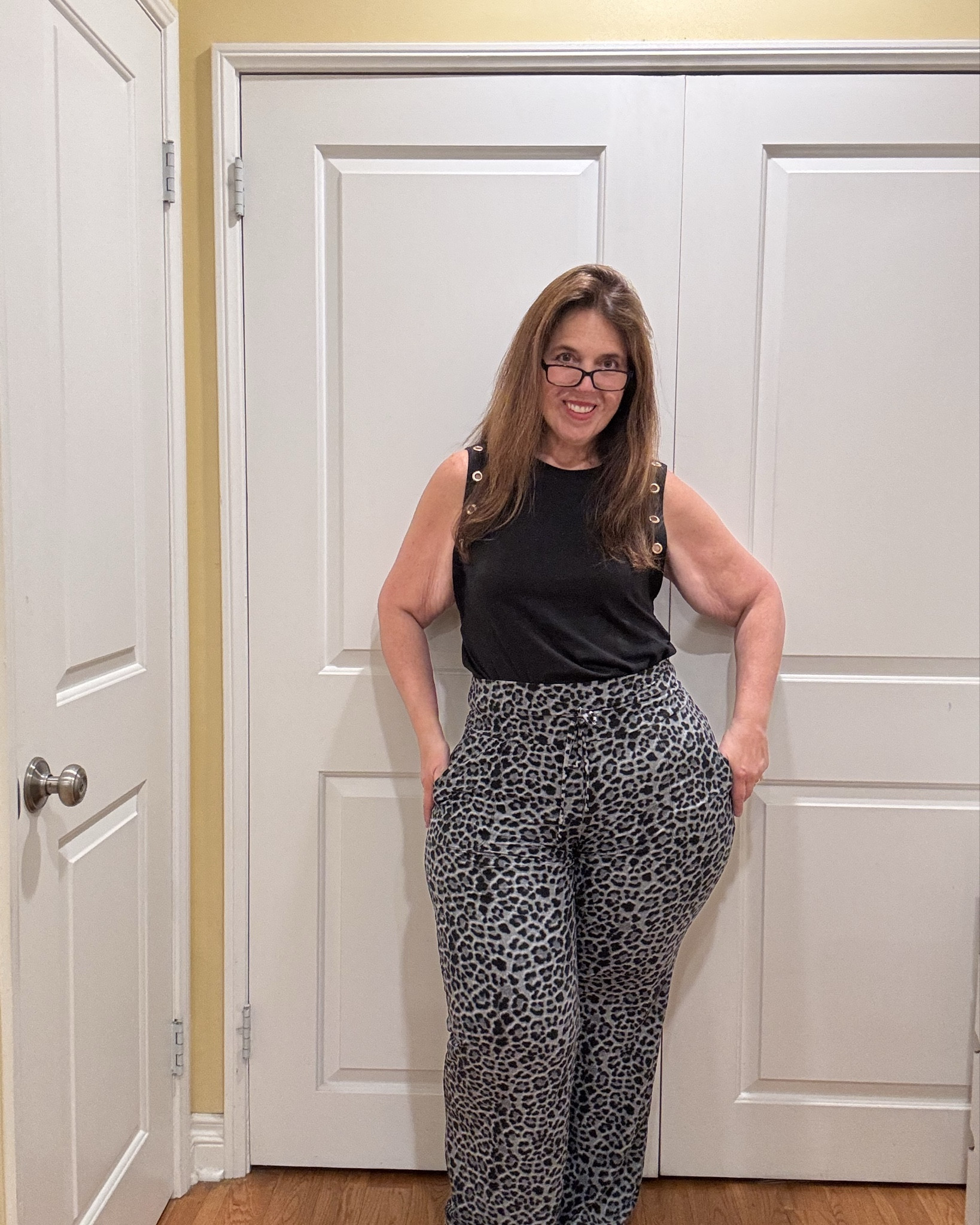 LOOK at these Pants!
Grey and Black animal print pattern for something different than the traditional brown tones. These are part of a three piece set of soft, comfy lounging pants that can be dressed up with an embellished shirt like this one to elevate the look.
I love the stretch, pockets and drawstring for a longer lasting wardrobe staple while on a weight reduction journey. I was shook when I noticed how different my silhouette looks in this pic compared to the last time I wore these pants! 1
Get to ordering! There are choices of colors combos to choose from and you are gonna love the ease that comes with wearing these pants, ladies.
Adding the details in the comments
Let me know which set you choose,. #animalprint #drawstring #pantsforwomen
Soft Black Lounge Pants


#LTKxNSale #LTKActive #LTKSummerEdit