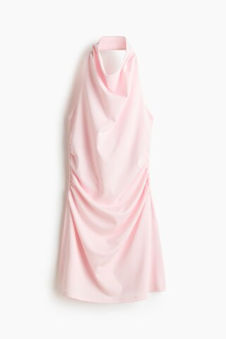 H & M - Draped Halterneck Dress - Pale Pink | H&M (US + CA)