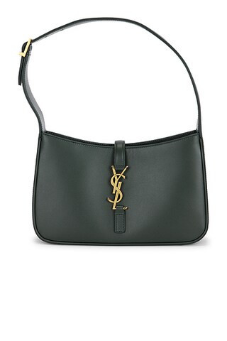 saint laurent Saint Laurent Le 5 A 7 Hobo Bag in Vert Fonce - Dark Green. Size all. | FWRD 