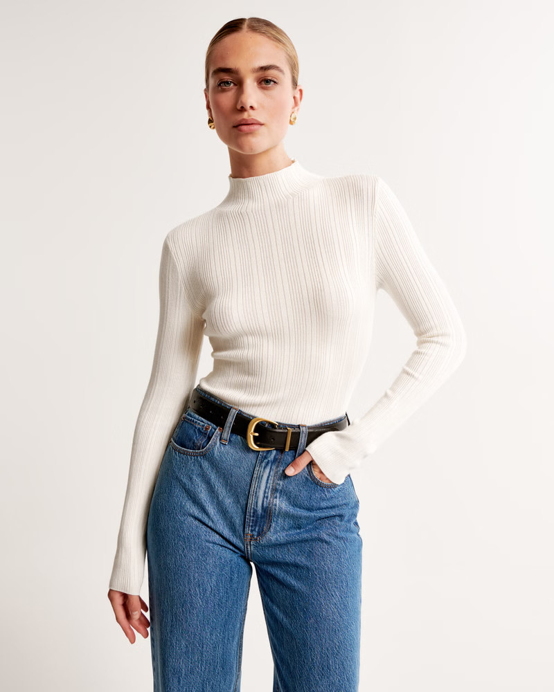Women's Slim Rib Turtleneck Sweater | Women's Tops | Abercrombie.com | Abercrombie & Fitch (US)