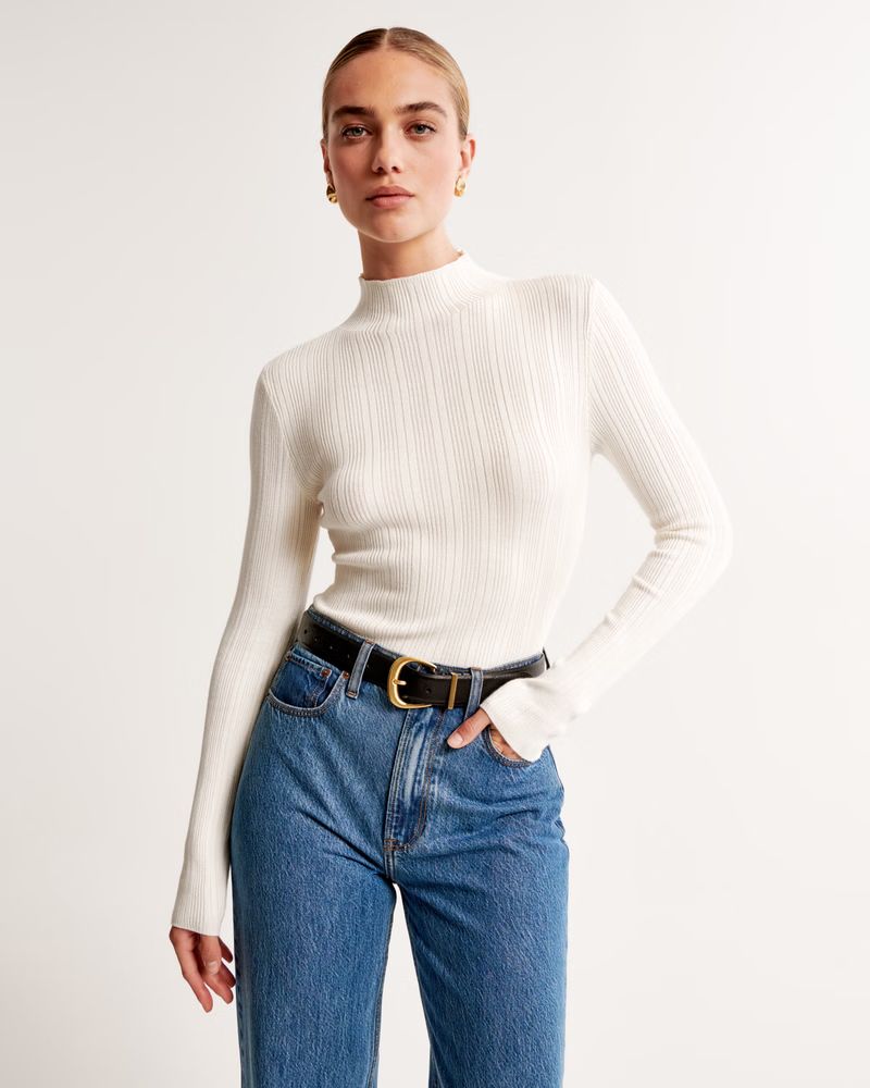 Women's Slim Rib Turtleneck Sweater | Women's | Abercrombie.com | Abercrombie & Fitch (US)