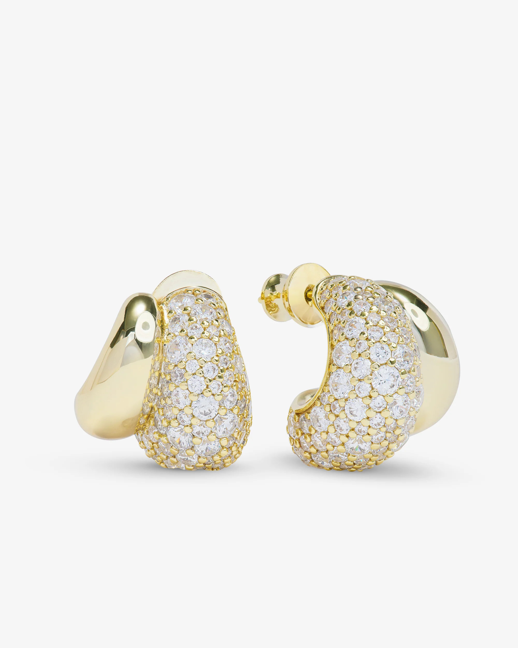 Norah Pavé Double Hoop - Gold|White Diamondettes | Melinda Maria Jewelry