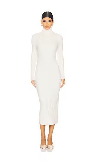 Kylie Rib Dress in Chalk | White Sweater Dress | White Dress With Sleeves  | Revolve Clothing (Global)