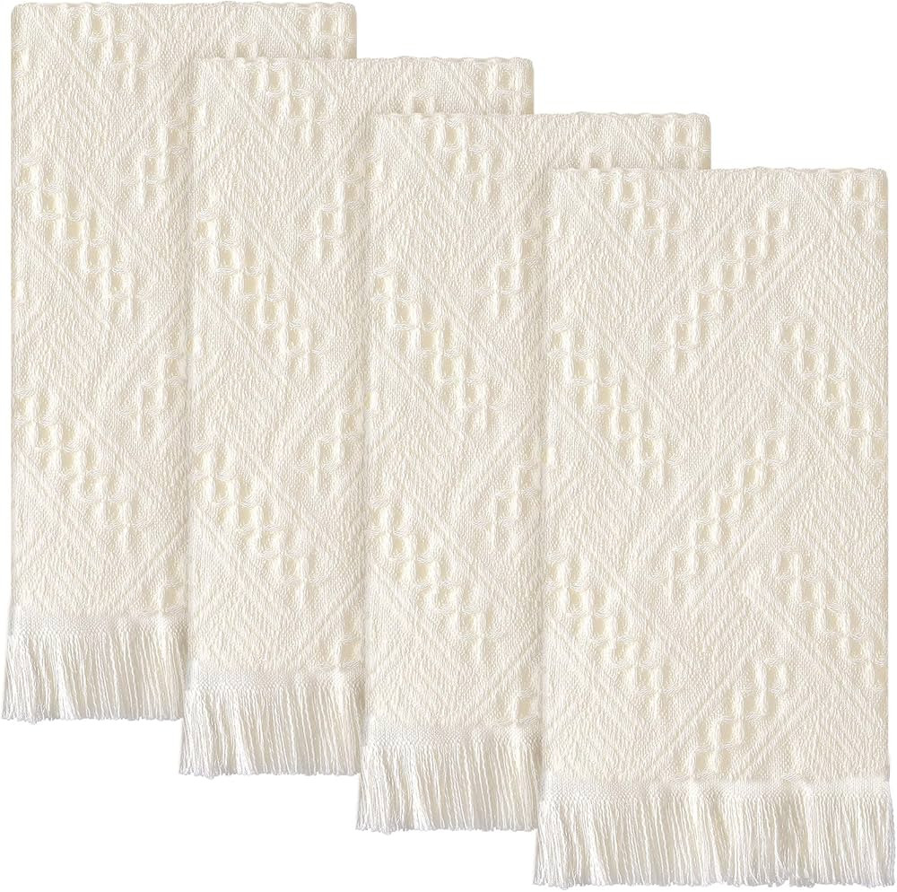 4 Pack Bathroom Hand Towel Set Farmhouse Decorative Hand Towels Bathroom 14 x 30 Inch Boho Kitche... | Amazon (US)