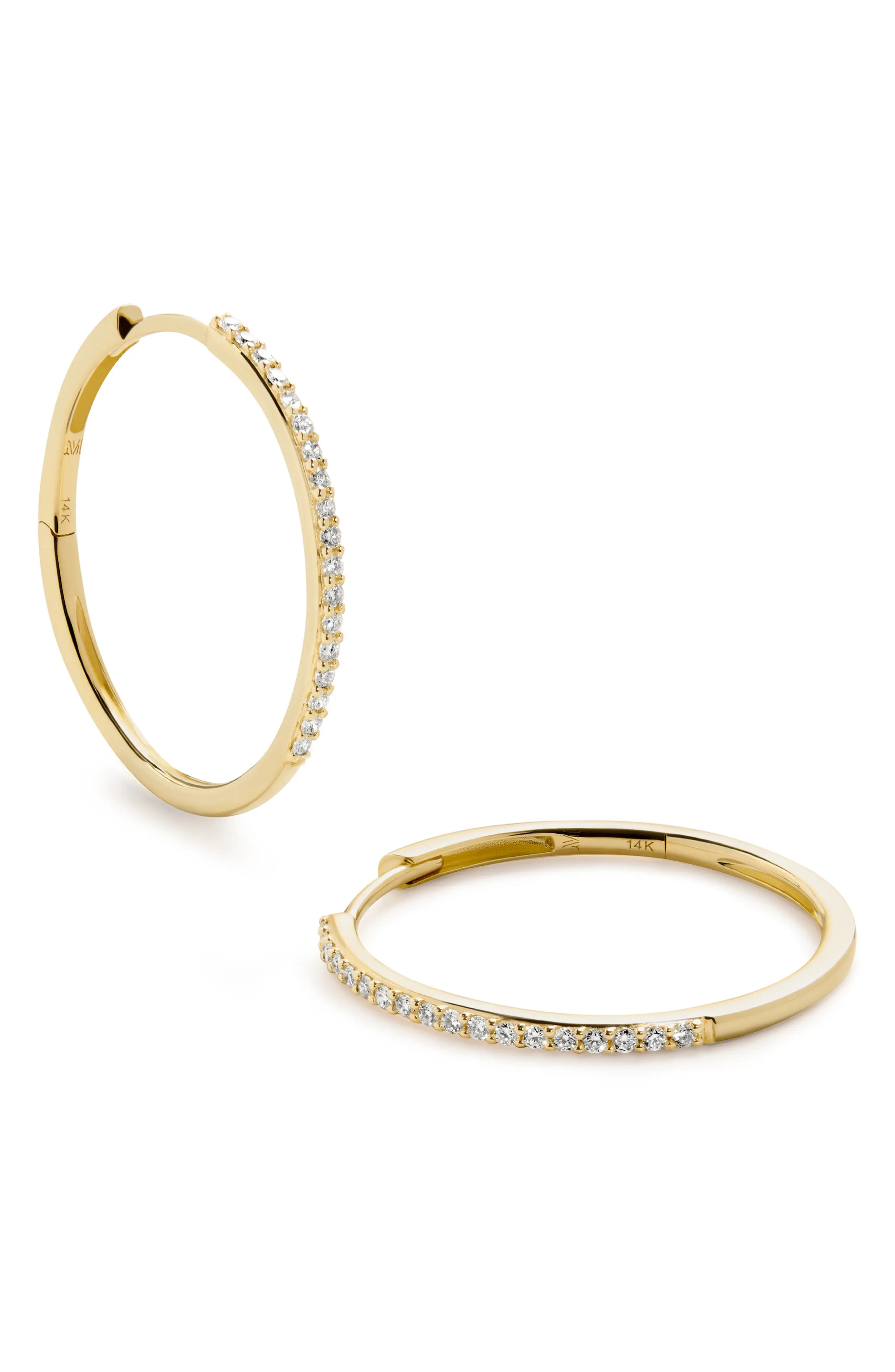 Medium Diamond Hoop Earrings (Women) | Nordstrom | Nordstrom
