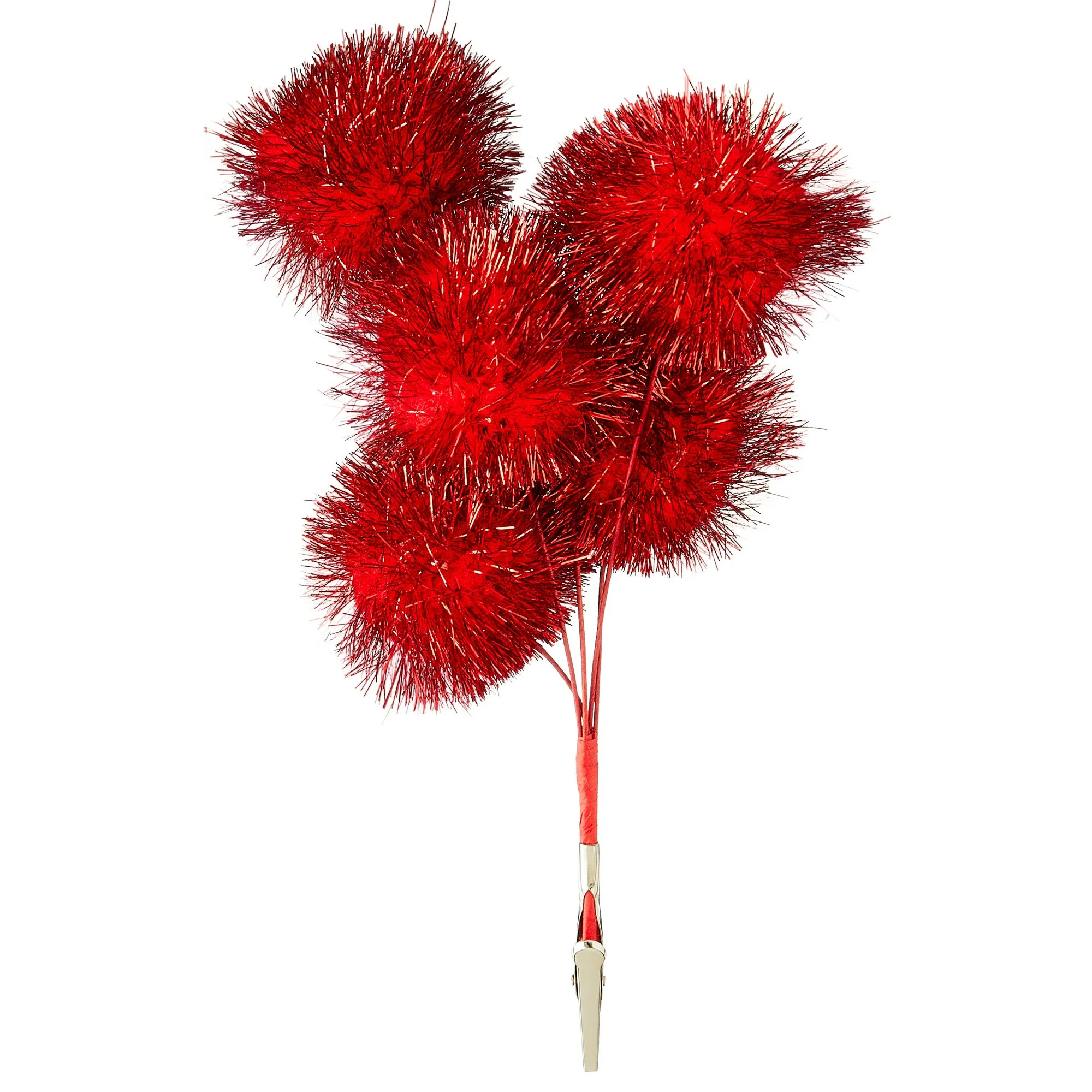 Tinsel Ball Decorative Christmas Clip Ornament, Red, 9", by Holiday Time | Walmart (US)