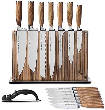 Schmidt Brothers - Zebra Wood, 15-Piece Knife Set, High-Carbon Stainless Steel Cutlery with Zebra Wo | Amazon (US)