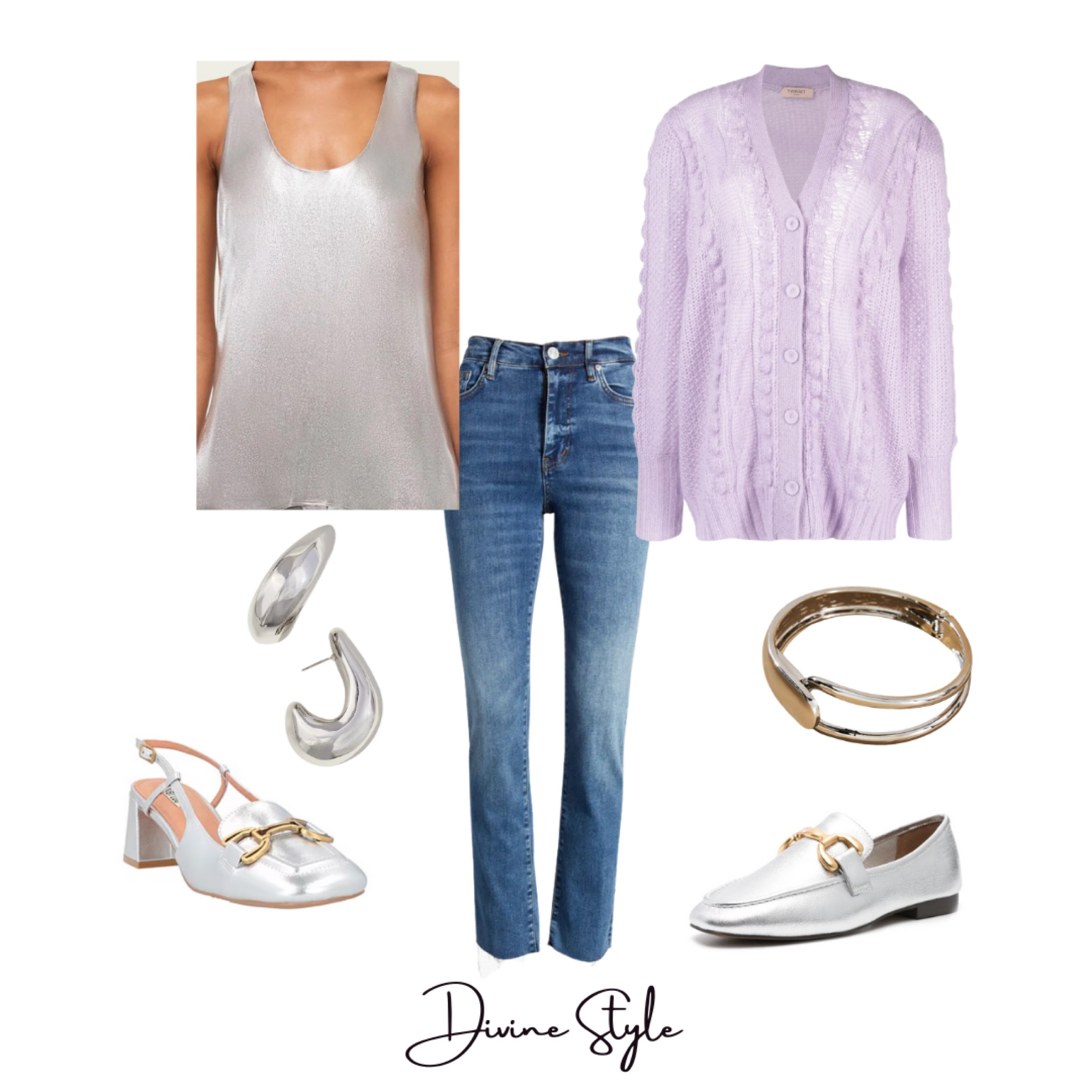 Winter denim outfit~ cozy cardigan with a tank top or camisole (we love this metallic one for dressed up look) with loafers. These slingback loafers fit true to size and really dress up an outfit.

#LTKShoeCrush #LTKFindsUnder100 #LTKStyleTip