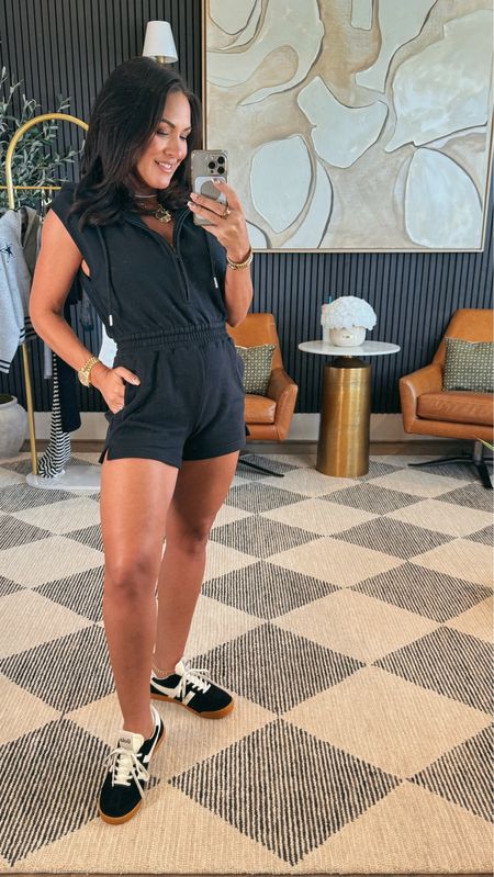 Obsessed with this romper. 
In an Xsmall petite. 
size 8 in shoes. 

I’m 5’3, 130 lbs, 25 in waist, 34 DD 

#LTKFindsUnder100 #LTKOver40 #LTKStyleTip