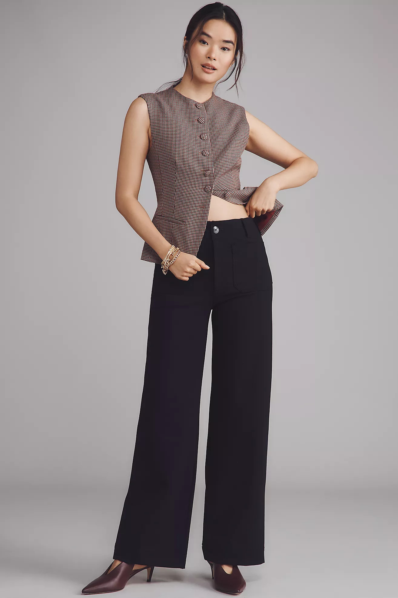 The Colette Ponte Full-Length Wide-Leg Pants by Maeve | Anthropologie (US)
