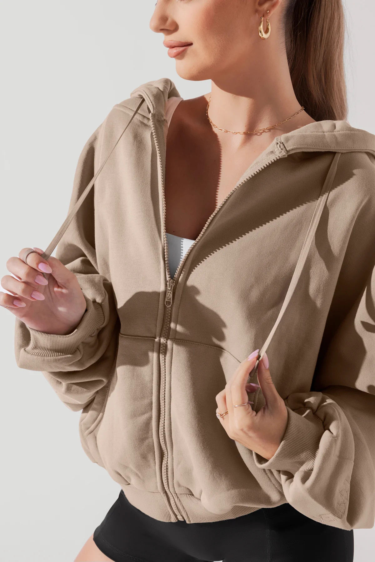 Zip Cloud Hoodie - Taupe | POPFLEX