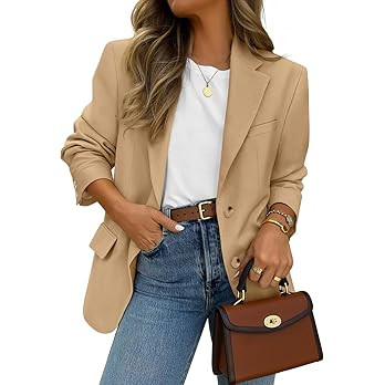 ZESICA Womens Spring Business Casual Blazers 2026 Long Sleeve Open Front Lapel Collar Work Office... | Amazon (US)