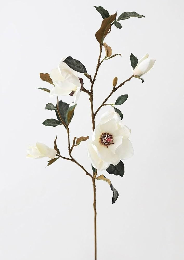 Afloral Cream Magnolia Fake Flower Branch - 35" | Amazon (US)
