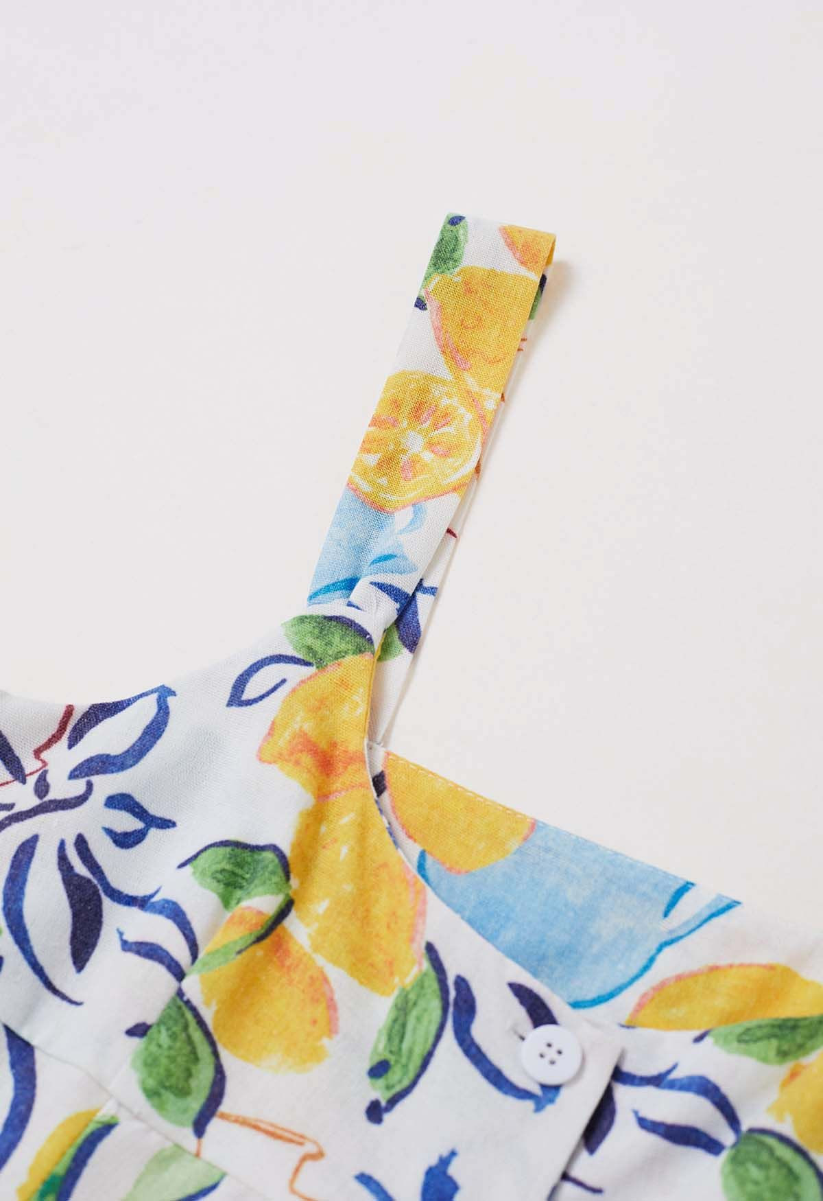Adored Vibe Lemon Printed Button Down Cami Dress | Chicwish