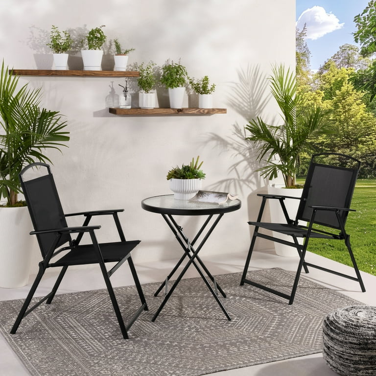 Mainstays Albany Lane 3 Piece Bistro Set, Black | Walmart (US)