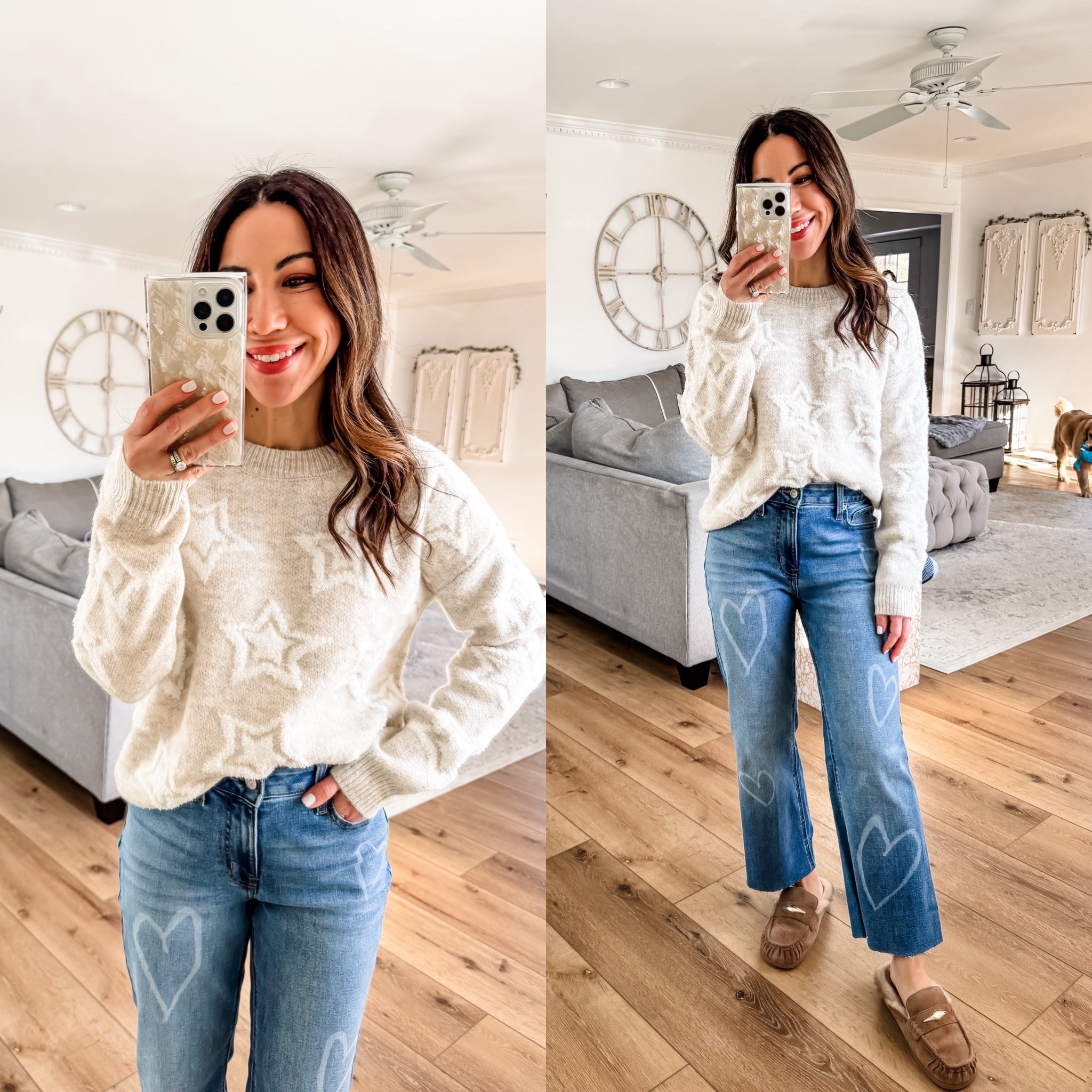 Small star sweater, heart jeans 4. Shoe size down.

#LTKFindsUnder50 #LTKSaleAlert #LTKOver40