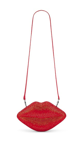 Crystal Lip Clutch in Lucky Red | Revolve Clothing (Global)