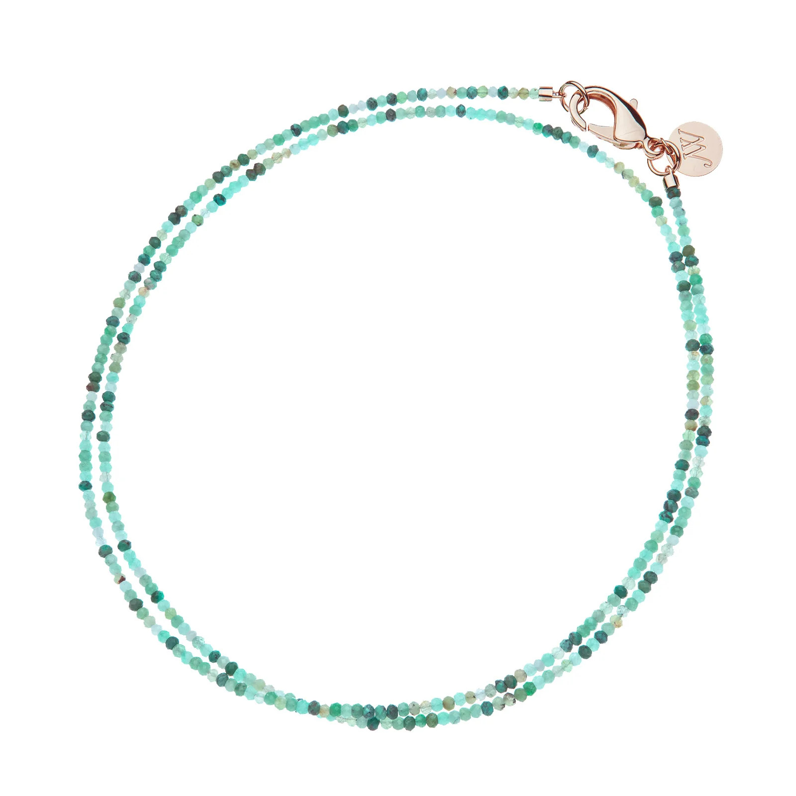 Multi Stone Double Wrap Diamond Cut Beaded Necklace | Jane Win