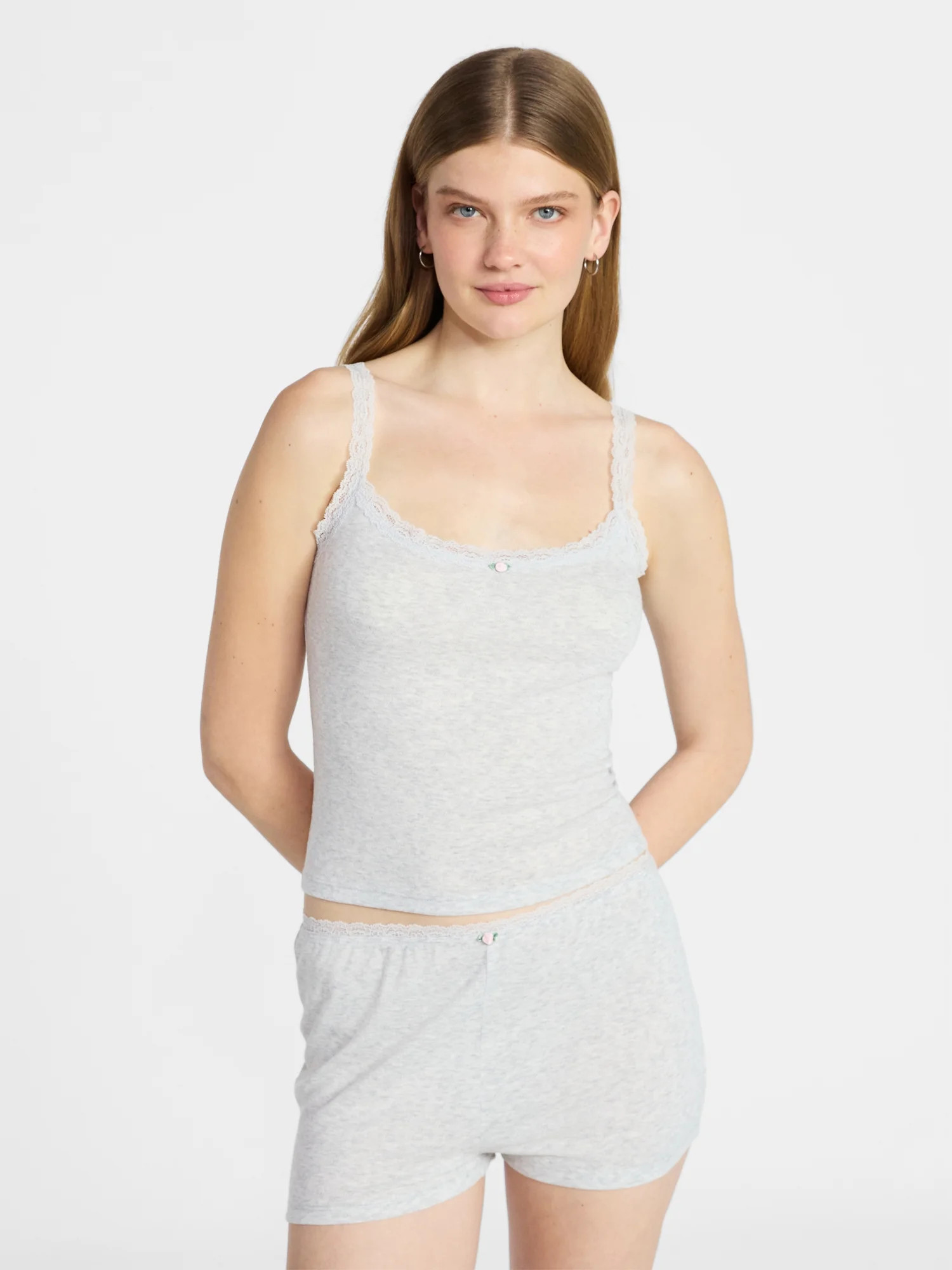 No Boundaries Sleep Pointelle Cami and Shorts Set, 2-Piece, Women’s XXS-3X | Walmart (US)