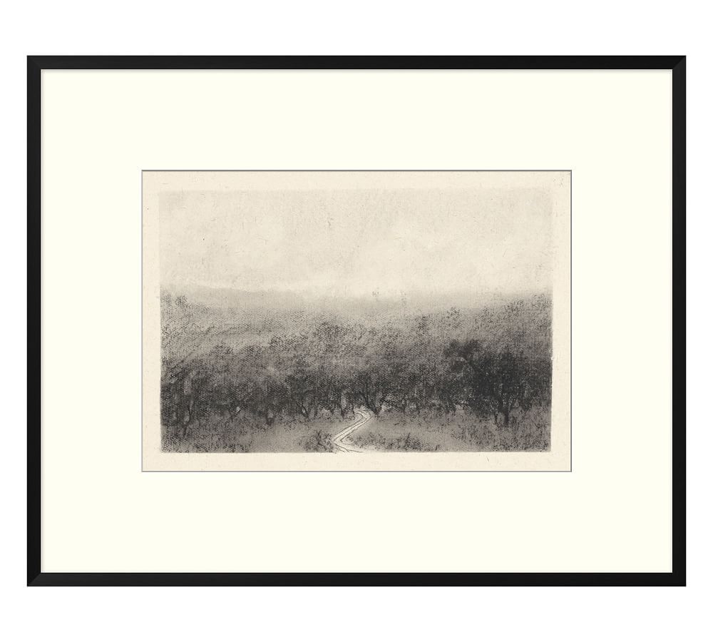 Charcoal II Winding Path & Forrest Framed Paper with Mat by Aileen Fitzgerald | Pottery Barn (US)