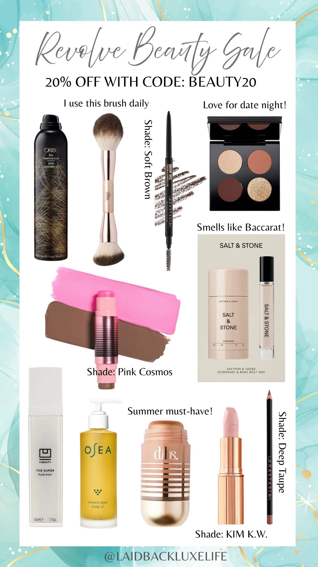 Revolve beauty sale! 20% off with code BEAUTY20. Bestseller makeup, makeup routine, favorite beauty, date night makeup @Revolve #LaidbackLuxeLife

Hey Beautiful! Feel free to comment on this post if you have any questions! 🫶🏽

Follow me for more fashion finds, beauty faves, lifestyle, home decor, sales and more! So glad you’re here!! XO, Karma

#LTKgrwm #LTKSaleAlert #LTKBeauty