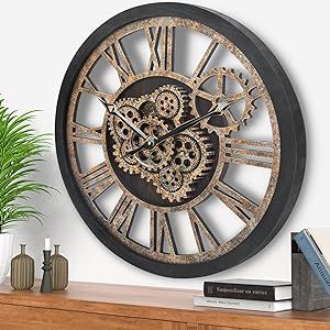 Wall Clock, Clocks for Living Room Decor, Large Wall Clock, Wall Clock for Living Room 24 Inch Fa... | Amazon (US)