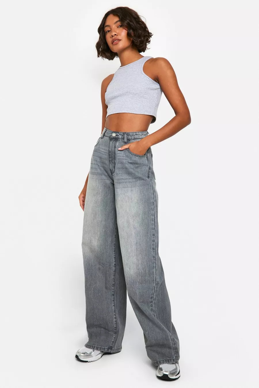 The Tall Mid Rise Wide Leg Jean | boohoo (US & Canada)