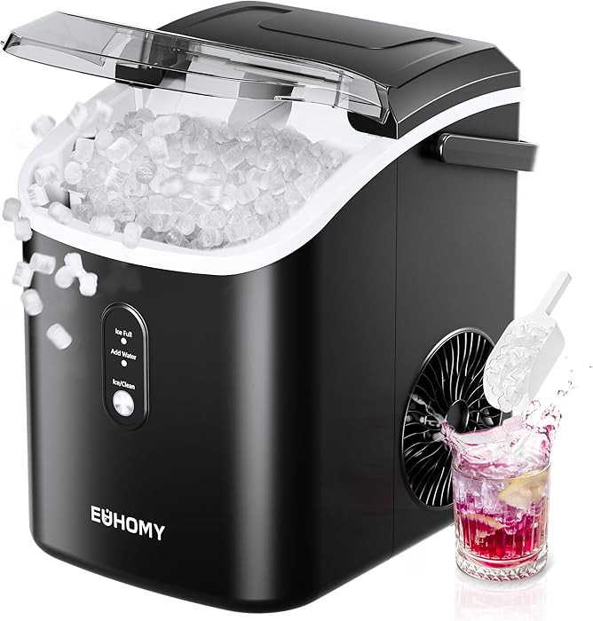 EUHOMY Nugget Ice Maker Countertop with Handle, Ready in 6 Mins, 34lbs Per Day, Removable Top Cov... | Amazon (US)