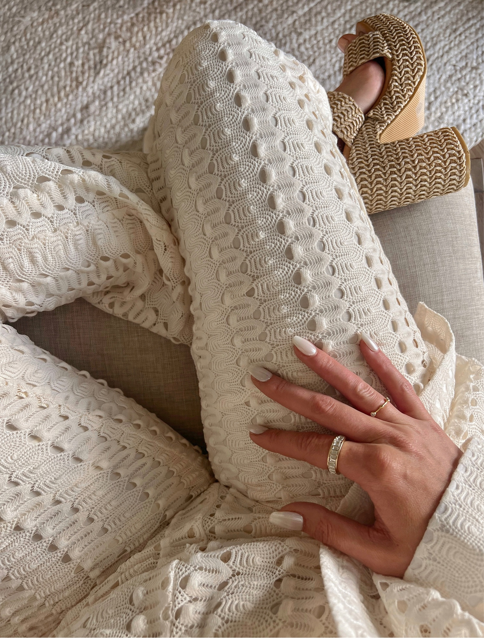 It’s all in the details 🤎 

Boho style 
Bohemian 
Summer outfit 
Summer style 
Raffia natural heel
Summer shoe
Crochet set
Chrome glaze press on nails 
Gold rings only $15 each! 

#LTKunder50 #LTKSeasonal #LTKstyletip