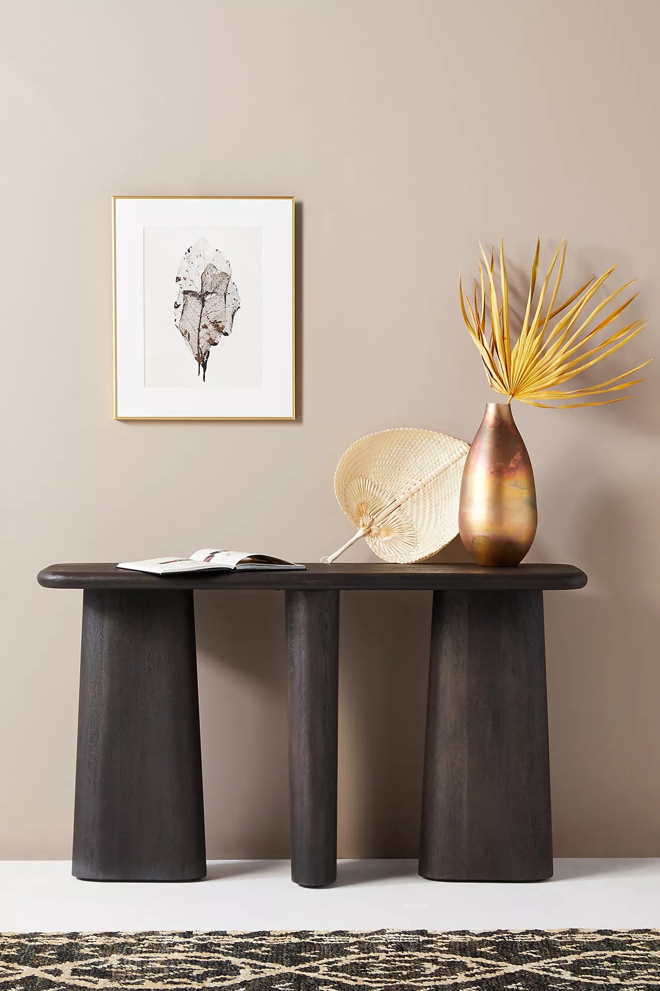 Kalle Sculptural Oak Console | Anthropologie (US)
