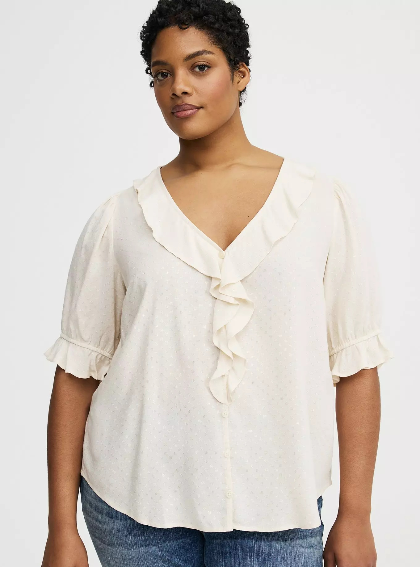 Ruffle Trim Blouse | Torrid (US & Canada)