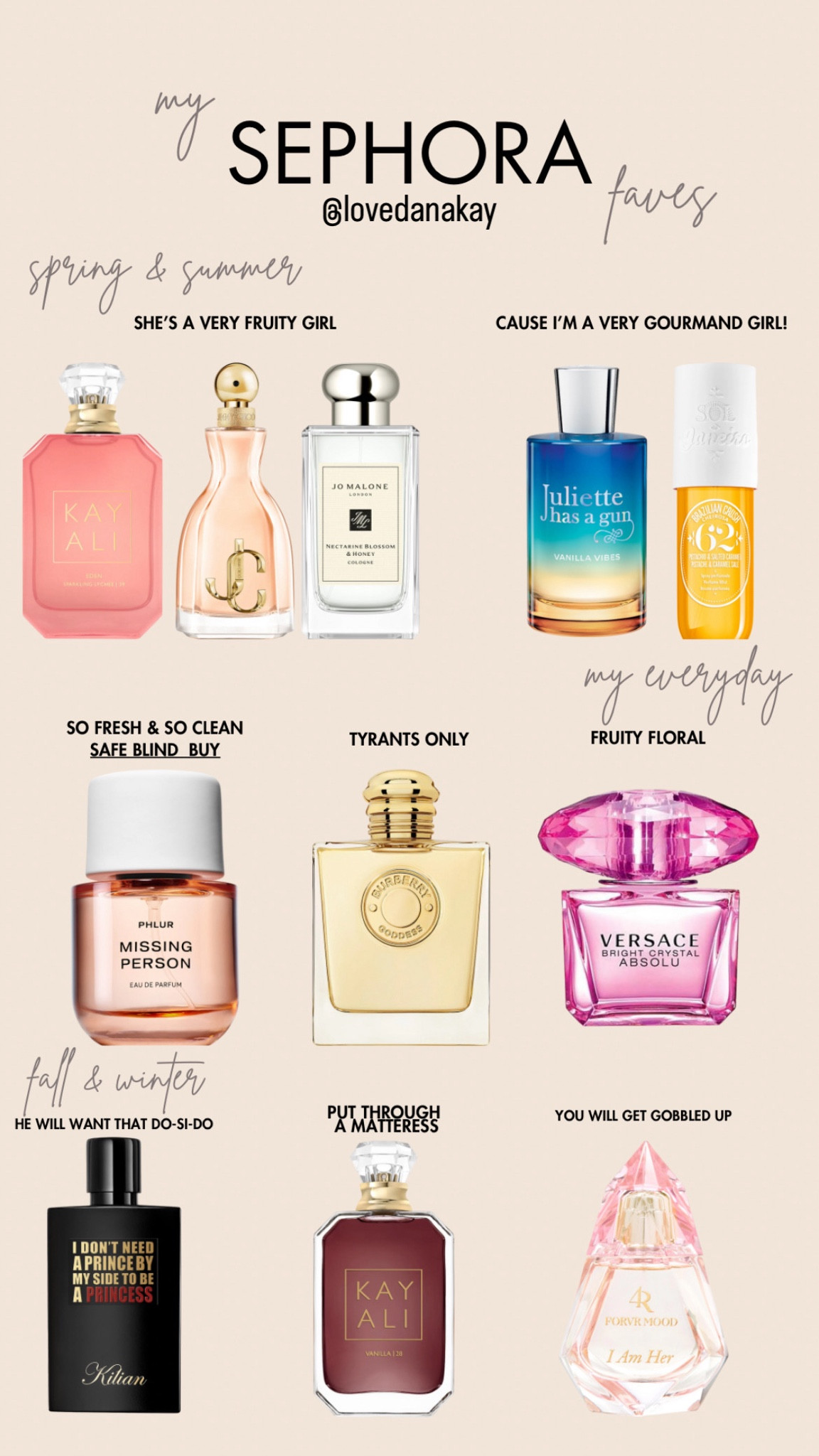 Kayali Sparkling Lychee. Kayali Vanilla 28. Kayali perfume. Kayali. Sparkling lychee. Vanilla 28. Vanilla Vibes. Juliette’s Got A Gun Perfume. Sol De Janeiro. Burberry Goddess. Burberry Perfume. Phlur perfume. Missing Person Phlur. Killian Princess. Jackie Aina I Am Her. Fruity fragrance. Fresh perfume. Gourmand perfume. Spring perfume. Summer perfume. Everyday perfume. Best perfumes. Sephora. Sephora sale. 

#LTKxSephora #LTKbeauty #LTKsalealert