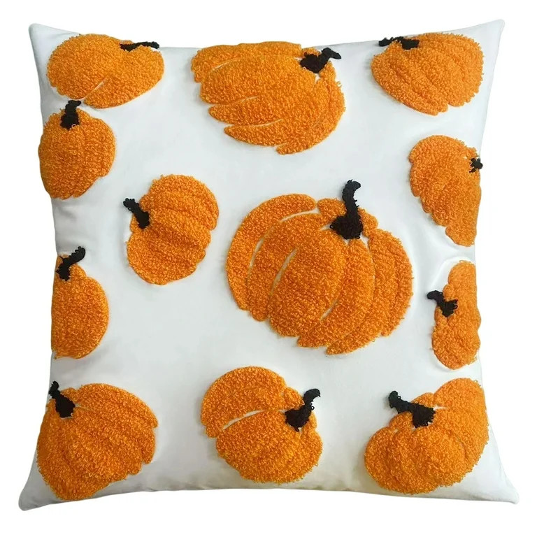 YAMB Halloween Pumpkins Throw Pillow - Orange Pumpkins Embroidered Pillow Thanksgiving Home Party... | Walmart (US)