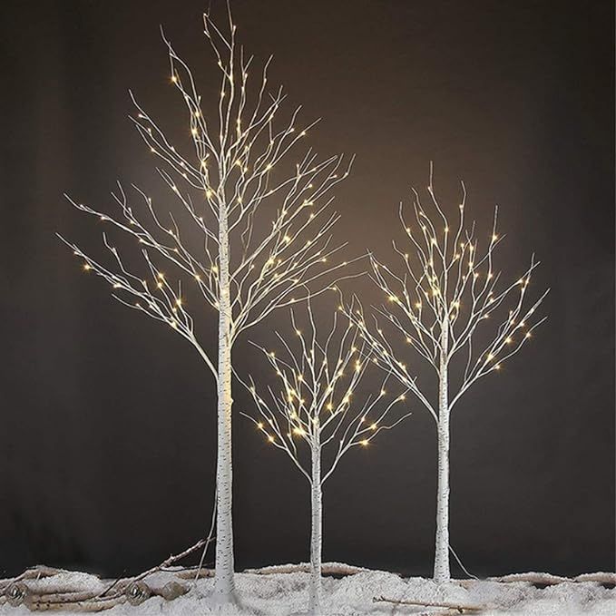 Pre Lit Birch Tree, 3FT/5FT/6FT Fairy Lights Lighted Tree for Indoor Outdoor Summer Christmas Hol... | Amazon (CA)