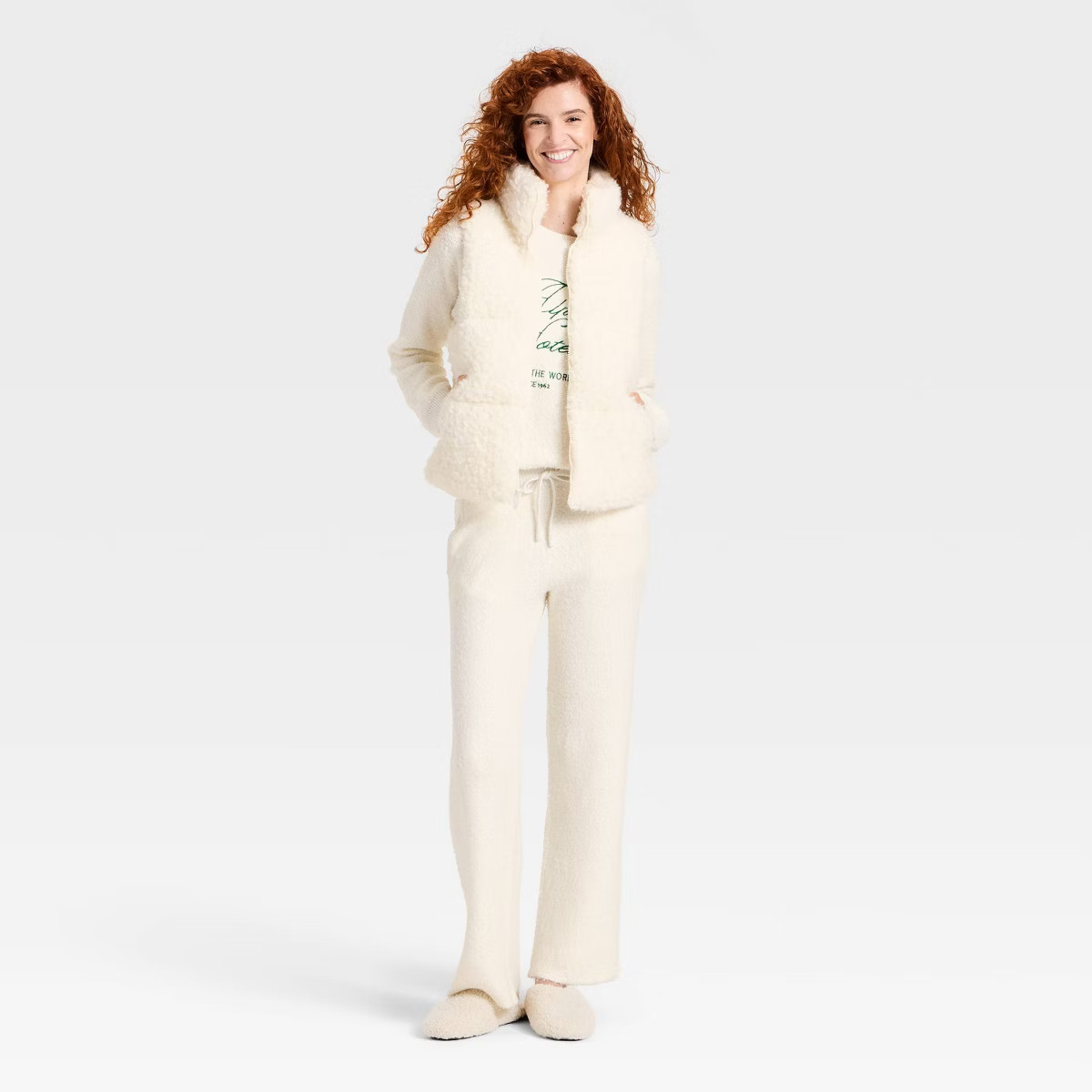 Women's Mid-Rise Cozy Knit Ankle Pull-On Pants - Universal Thread™ Cream | Target