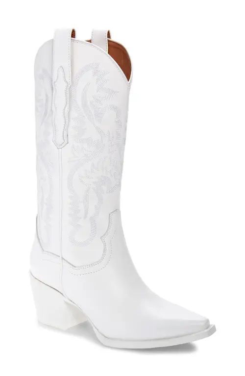 Jeffrey Campbell Dagget Western Boot in White Combo at Nordstrom, Size 6 | Nordstrom