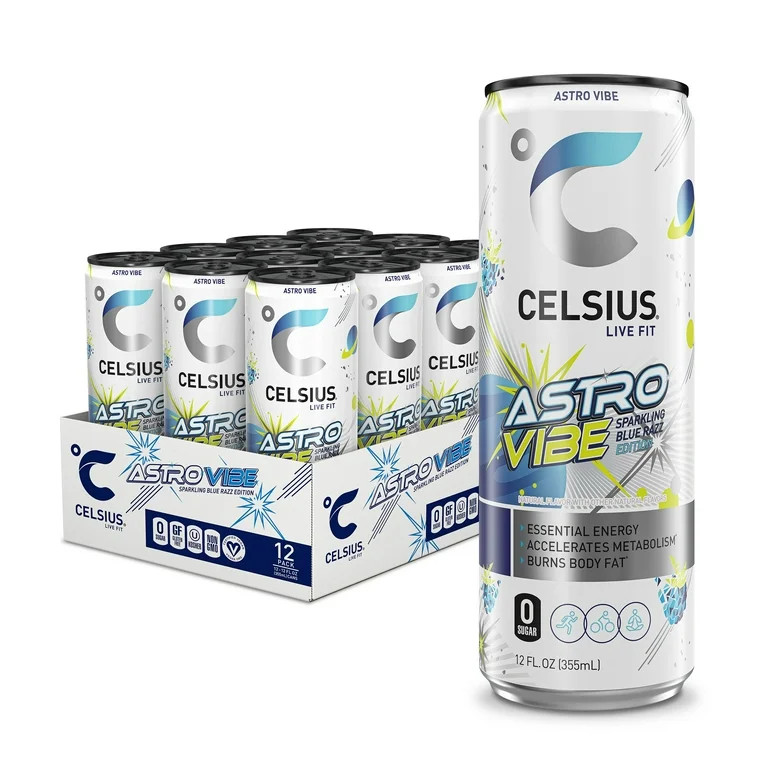 CELSIUS Sparkling Astro Vibe, Functional Energy Drink 12 fl oz Can (Pack of 12) - Walmart.com | Walmart (US)