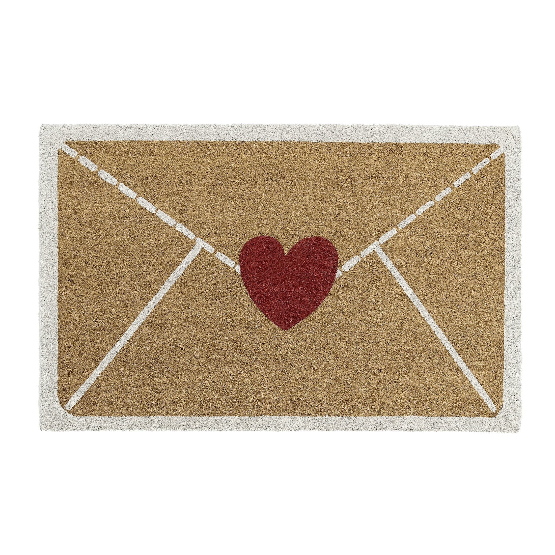 My Texas House Natural/Red Heart Envelope Outdoor Coir Doormat, 30" x 48" | Walmart (US)
