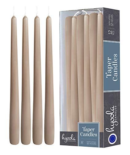 Hyoola, 14" Taupe Brown Taper Candles - Dripless Tapers (12 Pack) - Walmart.com | Walmart (US)