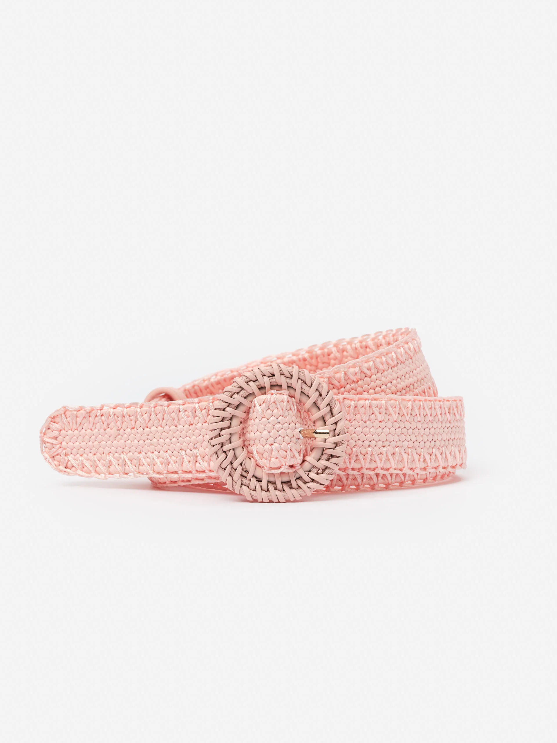 J.McLaughlin Women's Mini Popie Grasscloth Belt Light Blush Pink, Size Medium/Large | J.McLaughlin
