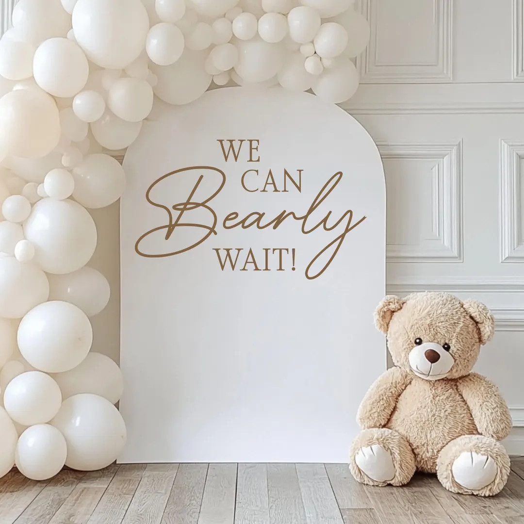 We Can Bearly Wait Baby Shower Decal for Balloon Arch Baby Shower Sign Decal for Baby Shower Deco... | Etsy (US)