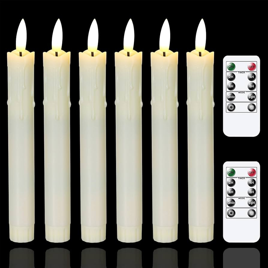 Mavandes Flameless Flickering Taper Candles Two Remote, 7.5 Inch Ivory Battery Operated LED Windo... | Amazon (CA)