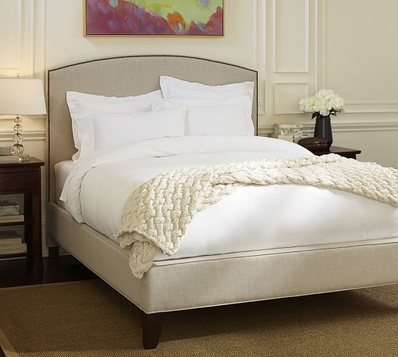 Fillmore Curved Upholstered Tall Bed | Pottery Barn (US)