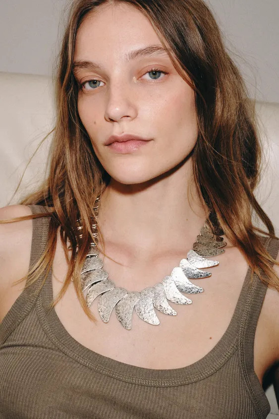 TEARDROP METAL PLATE NECKLACE | Zara US