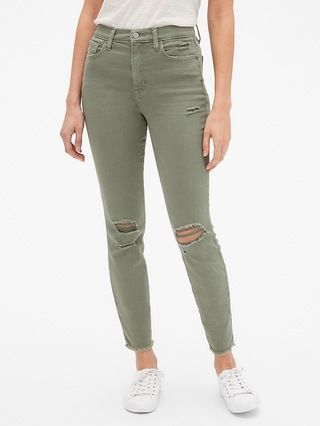 High Rise Destructed Legging Skimmer Jeans | Gap Factory