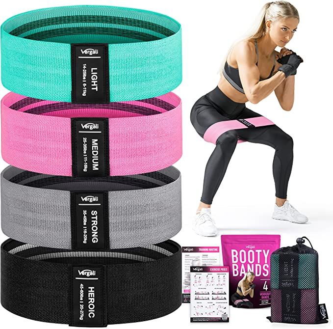 Amazon.com: Resistance Bands for Working Out with Exercise Guide. Fabric Booty Bands for Women Me... | Amazon (US)