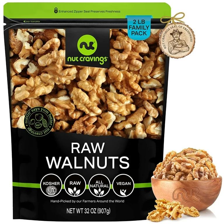 Raw Walnuts Halves & Pieces, Unsalted, Shelled, Superior to Organic (32oz - 2 LB) | Walmart (US)