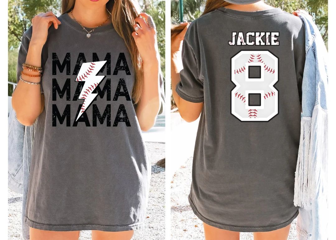 Customized Baseball Mama Sweatshirt, Your Name Baseball Shirt, Custom Baseball Shirt,game Day Shi... | Etsy (US)
